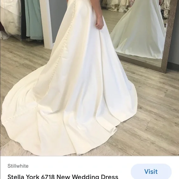 🌟💜🌟STELLA YORK Ivory Wedding Dress with Detachable Sleeves Altered to Sz 2 - Picture 6 of 14